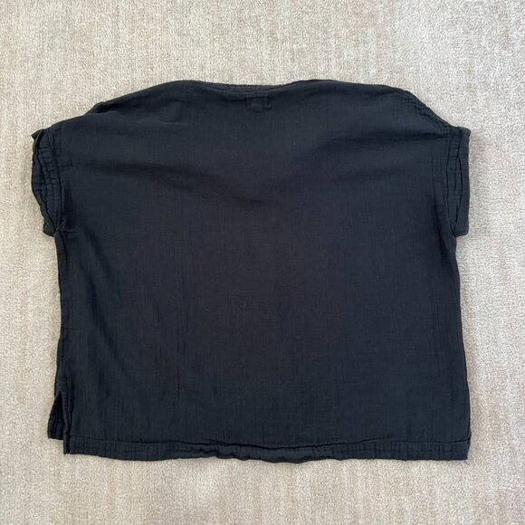 Pact Black Cotton Gauze Popover Blouse Top XL / XXL - Picture 4 of 8